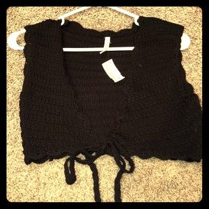 New with tags! Knit tie crop top